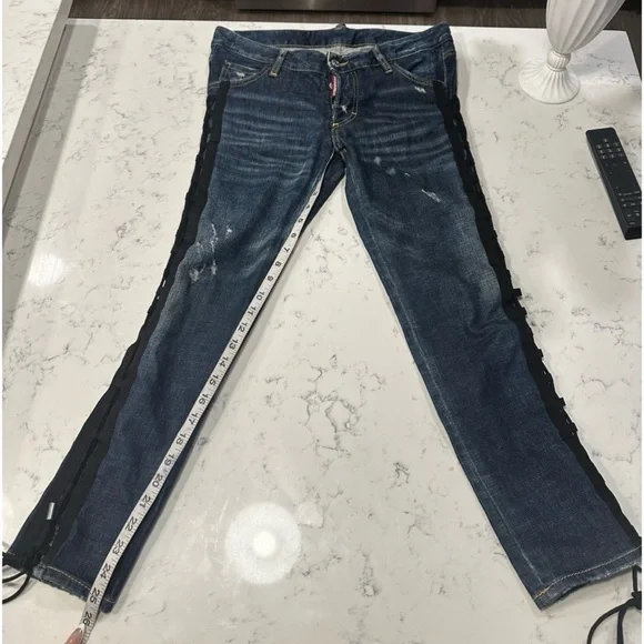 Dsquared2 Tie Detail Deana Denim Jeans- Size 40 (US 4) - Picture 11 of 15